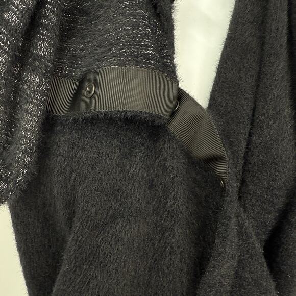 Stella & Dot Kaci Versatile 2-in-1 Scarf Wrap Knit Soft Black Metallic - Picture 9 of 10